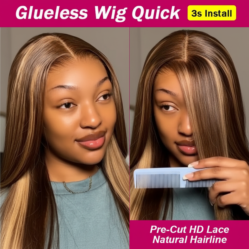 Throw & Go! Straight Honey Blonde Glueless HD Lace Wig