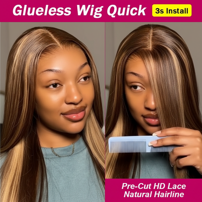Throw & Go! Straight Honey Blonde Glueless HD Lace Wig