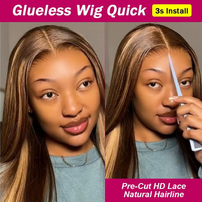 Throw & Go! Straight Honey Blonde Glueless HD Lace Wig