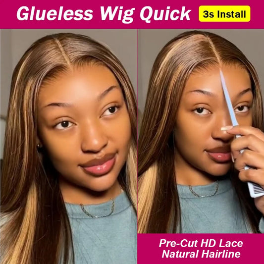 Throw & Go! Straight Honey Blonde Glueless HD Lace Wig